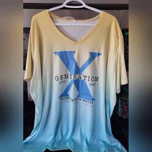 Amazon Yellow and Blue Gradient Short Sleeve Tee